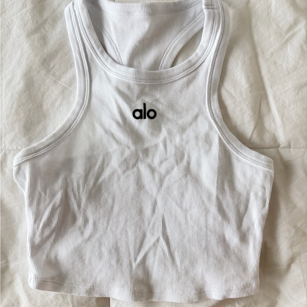 ALO Yoga White Crop Top